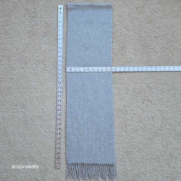 NWOT Uniqlo Cashmere Fringe Scarf Grey - Picture 1 of 9